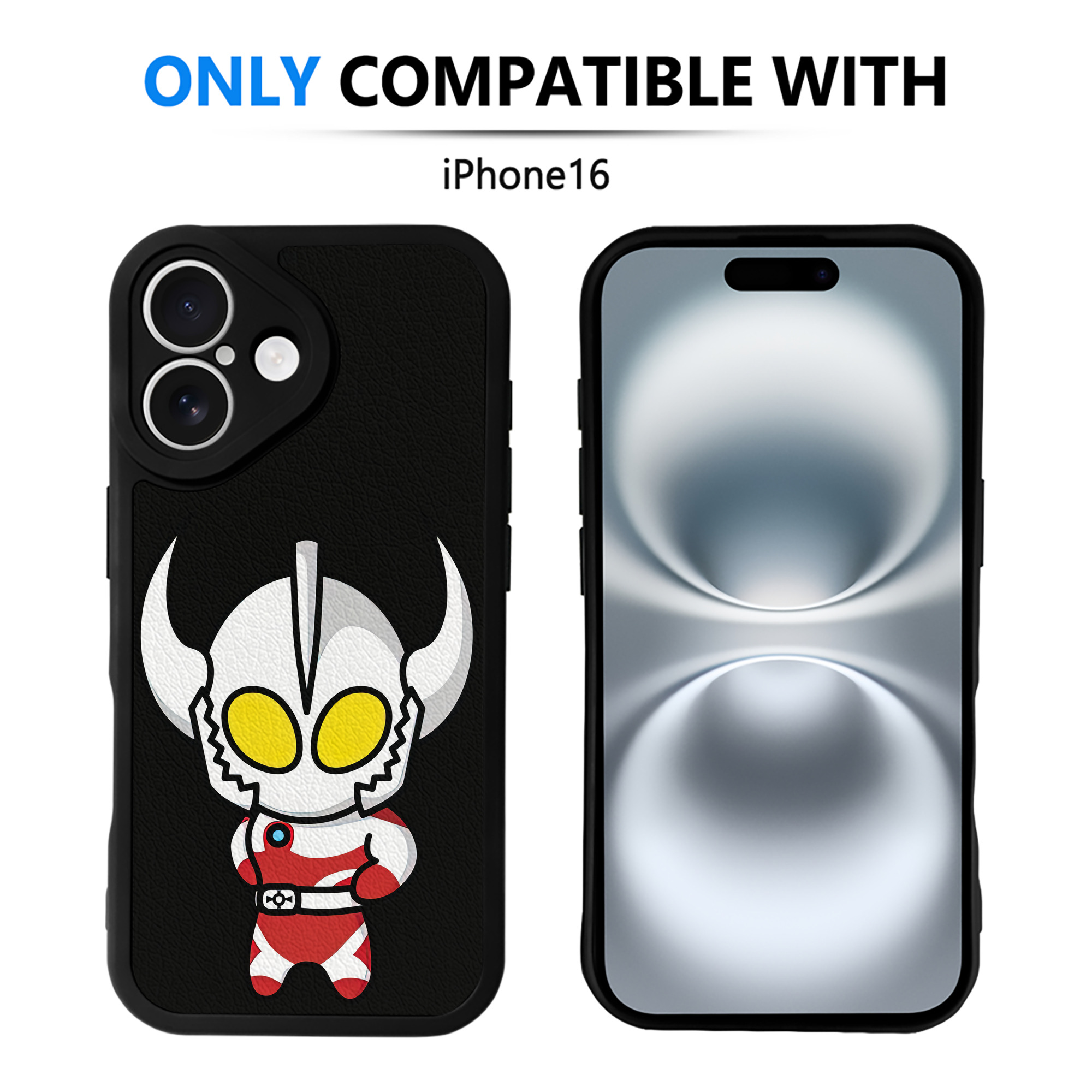 （画像用） ウルトラマン Ultraman 【iPhone 16シリーズ対応】シリコンスマホケース（レザー調） 材質：シリコン